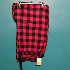 Pink and Black Checkered Pajama Pants